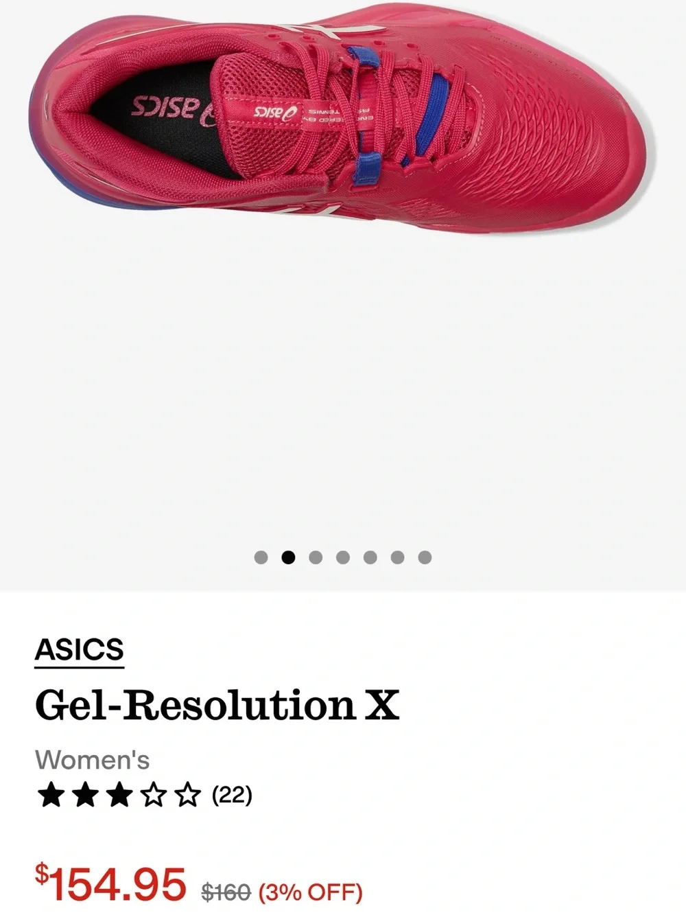 ASICS Gel-Resolution X Women's Tennis Shoes - Hot Pink with Blue Accents